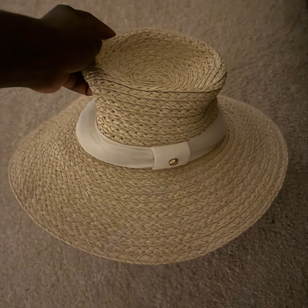 Forever 21 Natural Straw Hat with White Band